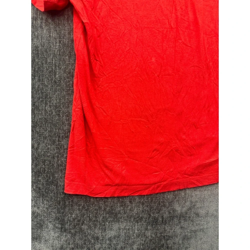 Nike Tee Shirt Mens Large Red Swoosh Graphic Print Logo Crew Neck Short Sleeve